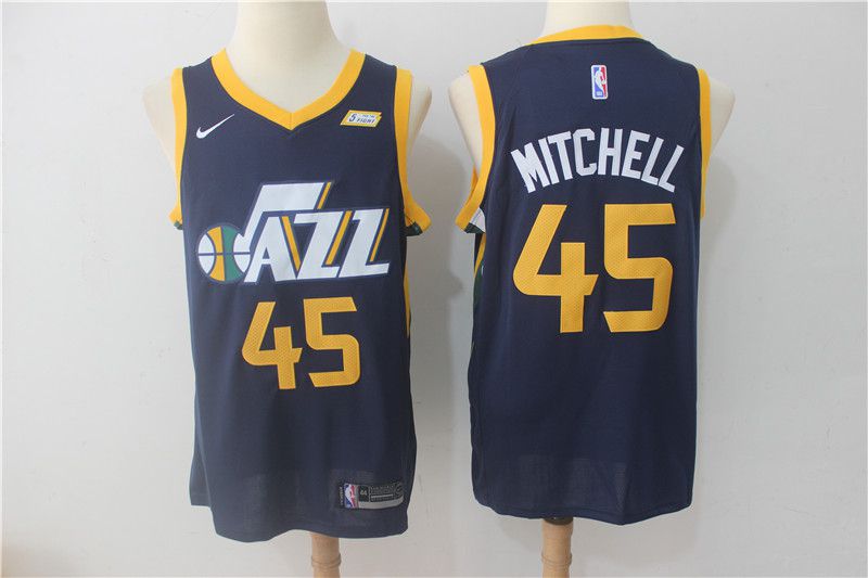 Men Utah Jazz #45 Mitchell Blue Nike NBA Jerseys